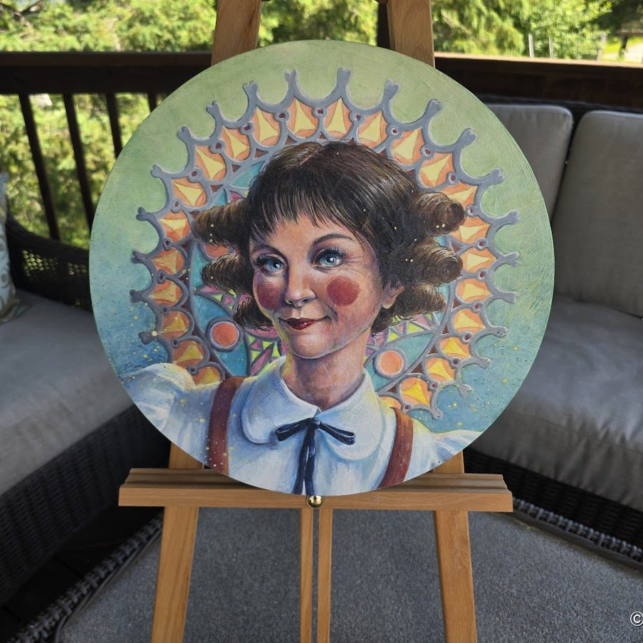 Fanfreluche on an easel