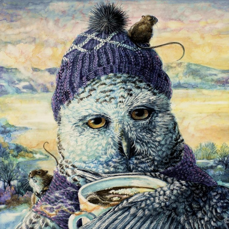 Snowy owl, creation by Anne Bouillon